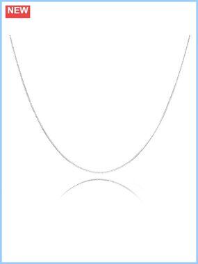 925 Sterling Silver Box Chain Necklace, Italian Delicate Thin Strong